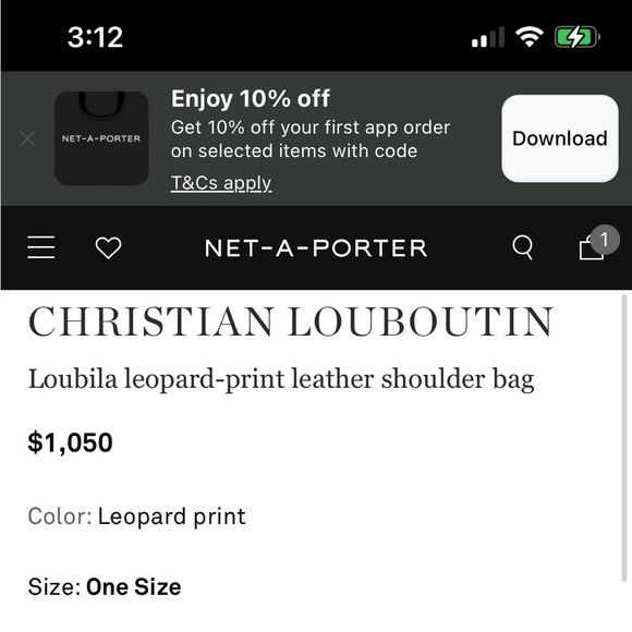 Authentic Christian Louboutin Animal Print shoulder bag - Picture 9 of 12